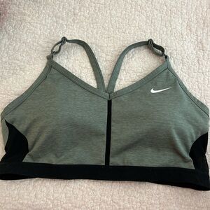 Nike Grey and Black Sports Bra with Racerback Design